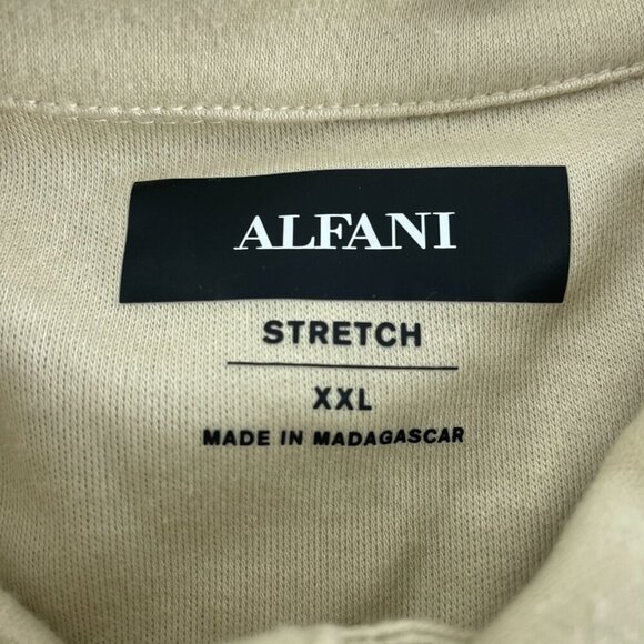 Mens Beige Alfani Stretch Polo Shirt XXL Recycled Fibers Easy Care NWT 2403 - Picture 3 of 9